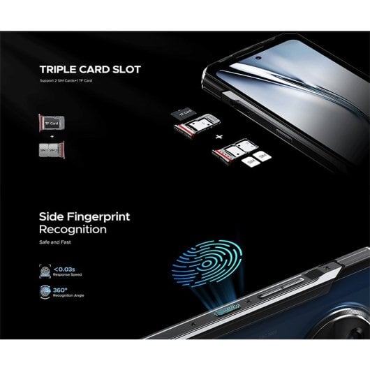 DOOGEE V40 Pro 16GB/512GB 5G 200MP NFC Wi-Fi 6 Carga Rápida 8680mAh Plata