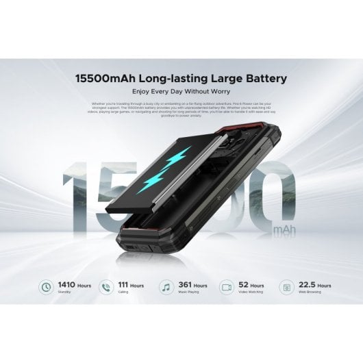 DOOGEE Fire 6 Power 8GB/256GB 15500mAh 90Hz NFC USB-C Huella Android 14 Verde