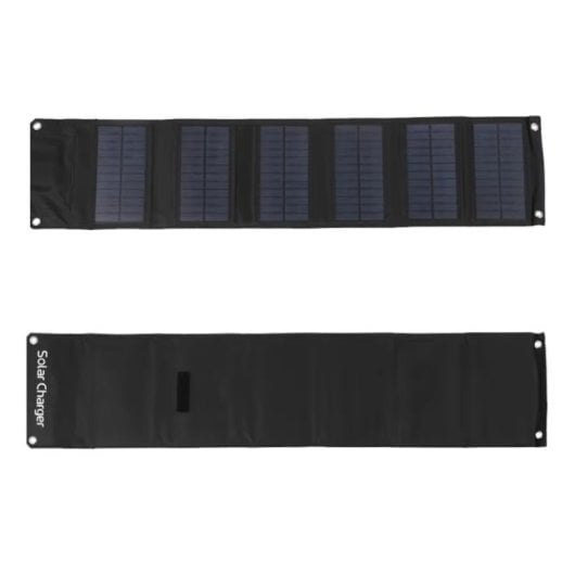 Painel Solar Klack 60W Portátil 6 Painéis Dobrável 2 USB Cabo 3 em 1 Mosquetões