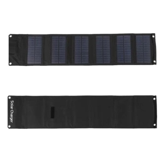 Panel solar Klack 60W portátil 6 paneles plegable 2 USB cable 3en1 mosquetones