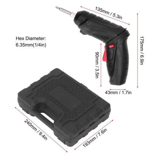 Destornillador eléctrico Klack Mini 3Nm/220rpm 46 piezas batería 1500mAh USB-C