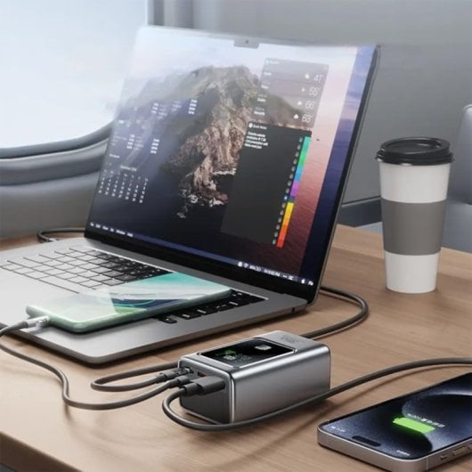 Powerbank Klack 35W batería 21700 Type-C/USB-A carga rápida compacto 85x52,6x36,5mm