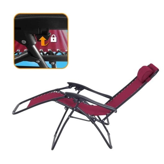 Espreguiçadeira reclinável dobrável Klack Zero Gravity 178x65x110cm Aço cromado 150kg