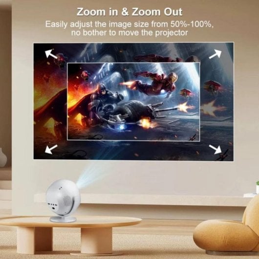 Proyector Klack 1080P 200 Lúmenes LCD 360° WiFi 6 Bluetooth 5.2 Android 11 HiFi