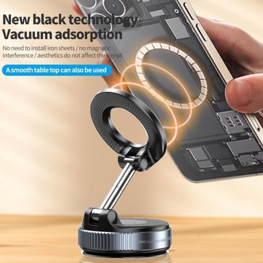 Soporte Magnético Klack Brazo Regulable 360° Ventosa Ultra Potente Universal