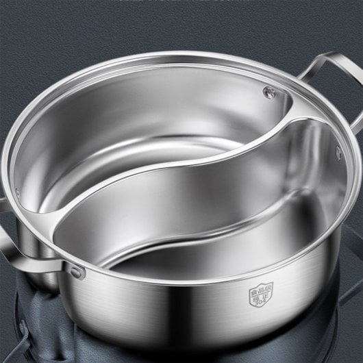 Olla Klack acero inoxidable 304 divisor doble tapa vidrio 28 cm/34 cm cocinas inducción/gas