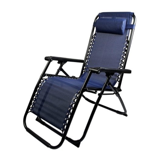 Tumbona Klack Zero Gravity Reclinable Plegable 178x65x110cm Acero Cromado Textileno 150kg