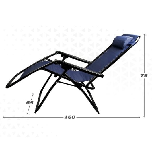 Tumbona Klack Zero Gravity Reclinable Plegable 178x65x110cm Acero Cromado Textileno 150kg