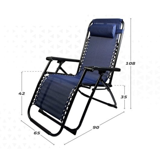 Tumbona Klack Zero Gravity Reclinable Plegable 178x65x110cm Acero Cromado Textileno 150kg