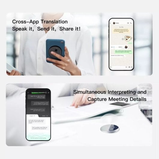 Traductor Inteligente Klack AI portátil Bluetooth 5.4 50 idiomas reconocimiento por cámara