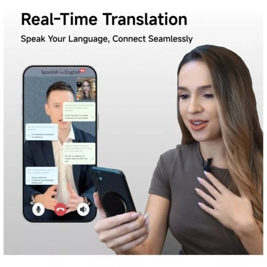 Traductor Inteligente Klack AI portátil Bluetooth 5.4 50 idiomas reconocimiento por cámara