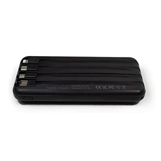 Batería externa Klack 10.000 mAh 6 salidas, carga inalámbrica Qi y LED digital