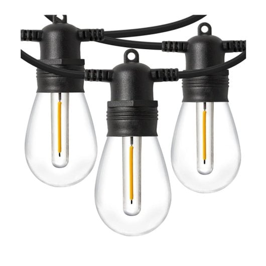 Luzes LED vintage Klack, 10 lâmpadas COB, 2700K, 5 metros, para exteriores/interiores
