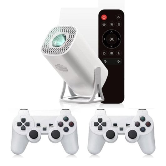 Projetor Klack S40 MAX FullHD 450 Lúmenes 150" LED LCD Consola Retro Android Portátil Smart