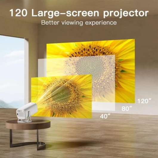 Projetor Klack S40 MAX FullHD 450 Lúmenes 150" LED LCD Consola Retro Android Portátil Smart