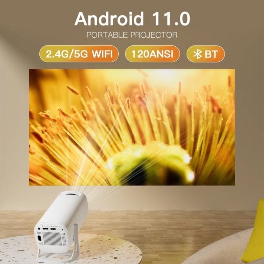 Projetor Klack 1080P 450 ANSI Lúmens Android 11 S40 MAX 2 Comandos Consola Retro