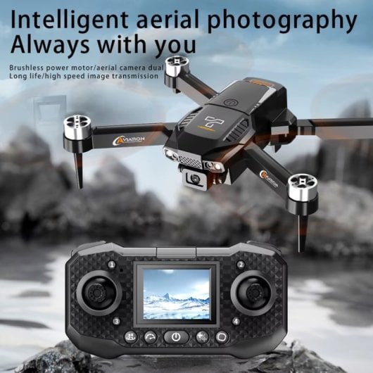 Dron Klack F205 doble cámara 4K HD FPV WiFi motor sin escobillas pantalla LCD 2,8”