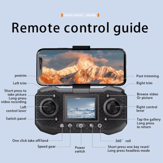Dron Klack F205 doble cámara 4K HD FPV WiFi motor sin escobillas pantalla LCD 2,8”