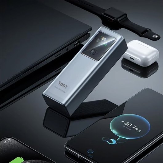 Powerbank Klack 100W 4x21700 USB-C PD Recarga ultrarrápida Indicador digital