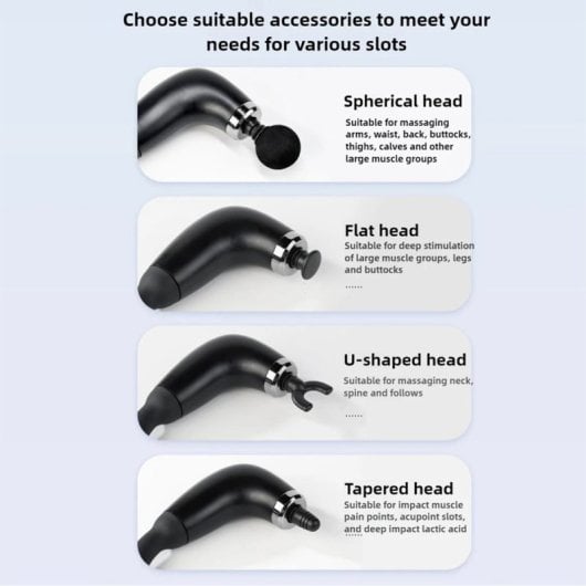 Pistola de massagem Klack 9 níveis, bateria de 1200 mAh, motor de 20 W, design ergonómico