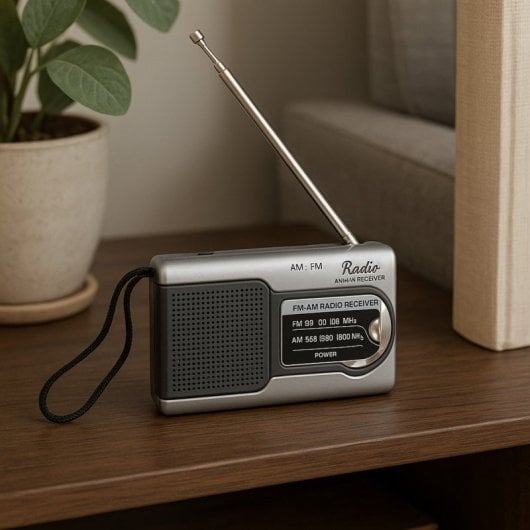 Radio portátil Klack AM/FM Compacta Altavoz Incorporado Salida Auriculares 12x5x2.5cm