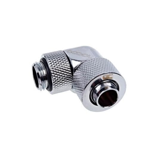 Alphacool Liquid Cooling Eiszapfen 90º G1/4 13/10mm drehbar Messing verchromt