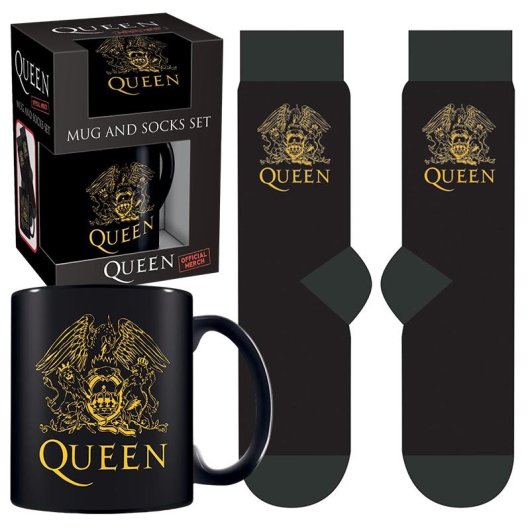 Coffret cadeau Pyramide Reine : tasse en céramique de 315 ml et boîte de présentation de 41 à 45 chaussettes en coton