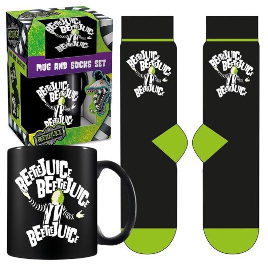 Pack regalo Pyramid Beetlejuice taza cerámica 315ml + calcetines algodón 41-45 edición oficial