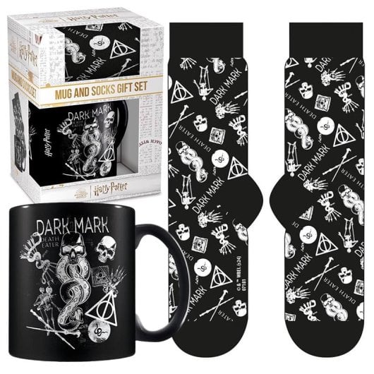 Pack regalo Harry Potter Pyramid taza cerámica 315ml calcetines algodón 41-45 caja visible