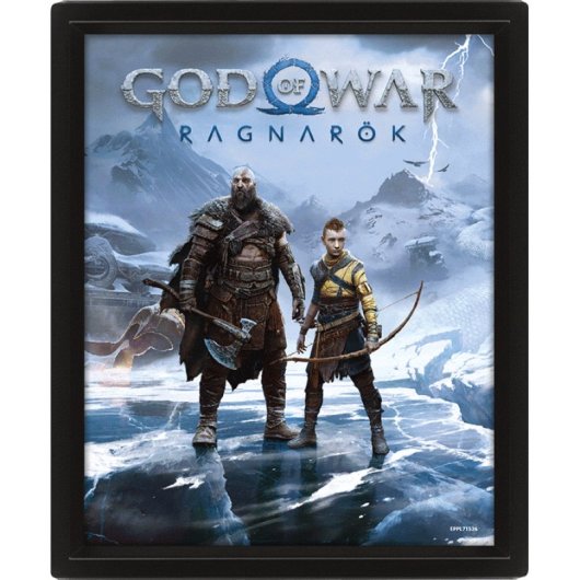 Póster lenticular Pyramid God of War 3D oficial 23,5x28,5cm efecto visual listo para colgar