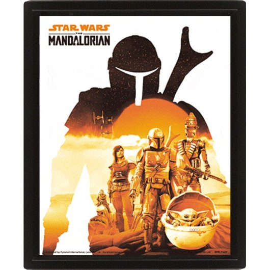 Poster lenticulaire encadré effet 3D Pyramid Star Wars 23,5 x 28,5 cm officiel