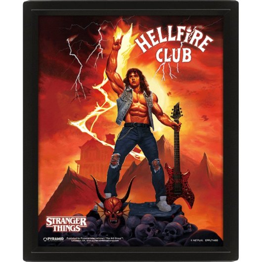 Póster Lenticular Pyramid Stranger Things 3D 23,5x28,5cm Licencia Oficial con Marco Negro