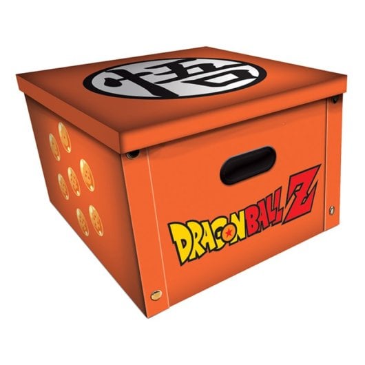 Caixa de armazenamento pirâmide Dragon Ball PP clipes alças reforçadas tampa de velcro 37x37x23,5 cm