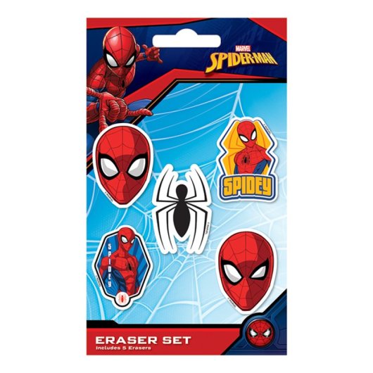 Goma de borrar Pyramid Marvel Pack 5 unidades licencia oficial lámina blister