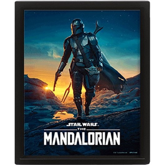 Poster lenticulaire 3D Pyramid Star Wars cadre noir 23,5x28,5 cm licence officielle