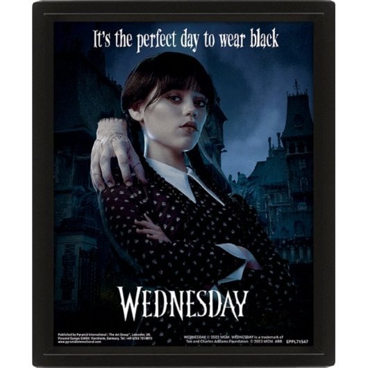 Póster lenticular Pyramid Wednesday 3D 23,5x28,5 cm marco negro licencia oficial