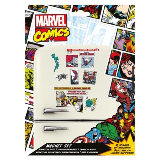 Hoja de imanes Pyramid Marvel para nevera 2 hojas licencia oficial en sobre colgable
