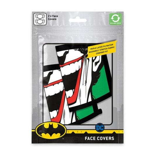 Pack Pyramide de 2 masques en tissu réutilisables en coton triple couche pour adultes DC Comics