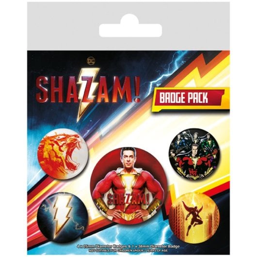 Pack de badges métalliques Pyramid DC 5 unités 2,5/3,8 cm licence officielle