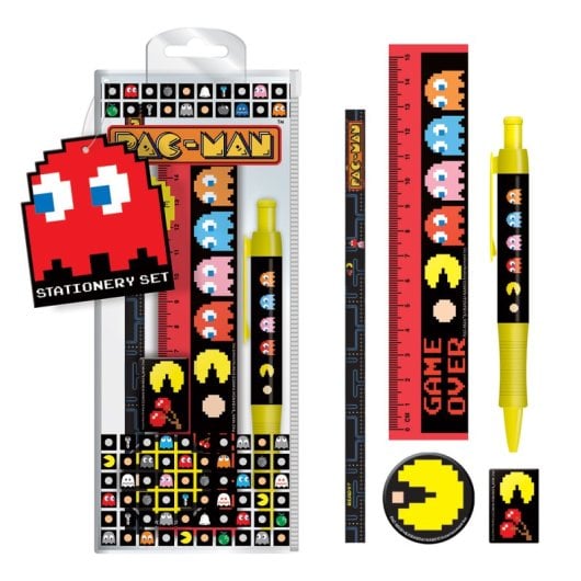Pack de papelería Pyramid PAC-MAN edición limitada con bolsa plastificada y accesorios