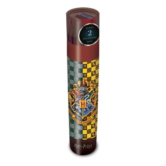 Estuche Pyramid Harry Potter 12 lápices de colores tubo + sacapuntas + láminas extra