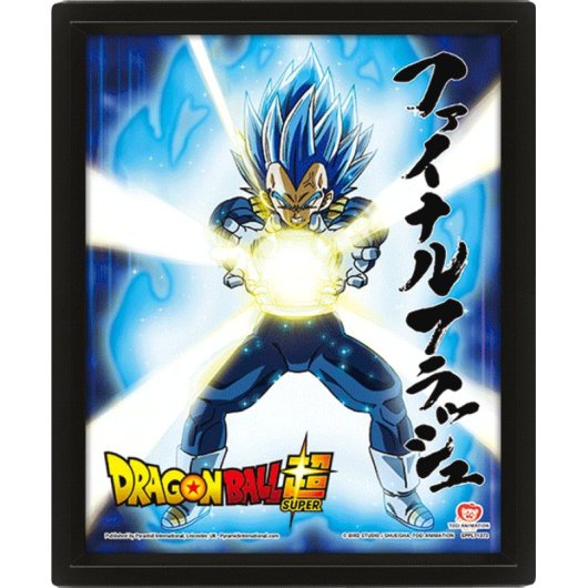 Poster lenticulaire officiel Pyramid Dragon Ball effet 3D 23,5x28,5 cm encadré noir