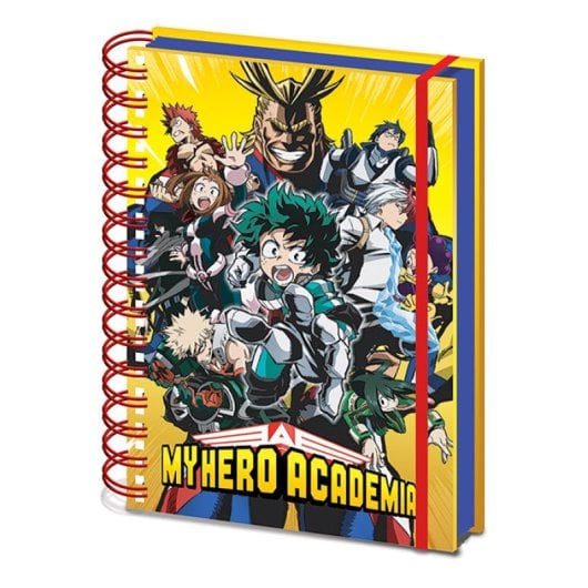 Cuaderno Pyramid My Hero Academia A5 80 hojas duras con cinta elástica