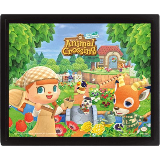 Pyramid Animal Crossing Linsenrasterplakat 23,5x28,5cm 3D-Effekt, schwarzer Kunststoffrahmen