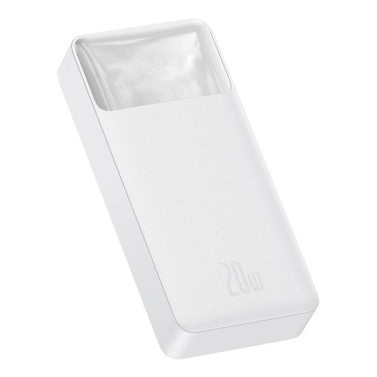 Powerbank Baseus Bipow 20000 mAh 20 W Weiß Schnellladung Adaptives Schnellladen FCP