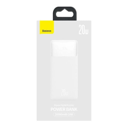 Powerbank Baseus Bipow 20000 mAh 20 W Weiß Schnellladung Adaptives Schnellladen FCP