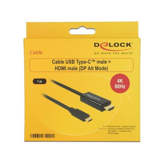 DeLOCK 85290 USB-C HDMI Kabel 1m Stecker-Stecker vergoldet