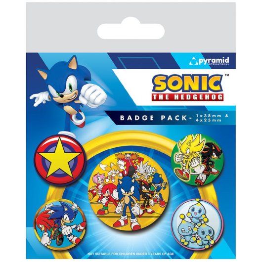 Metallblechpyramide Sonic The Hedgehog Pack 5 Einheiten Verschiedene Durchmesser Offizielle Lizenz