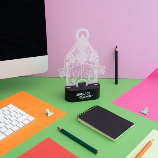 Lámpara Erik Base ABS Metacrilato Iluminación Fija USB Tipo C/Pilas 16x23x5,5cm
