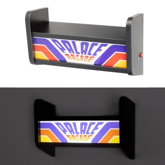 Erik Arcade Lampe MDF Acryl USB-C 2000mAh Akku Integriertes Regal